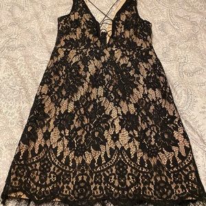 Tobi black and cream all lace dress